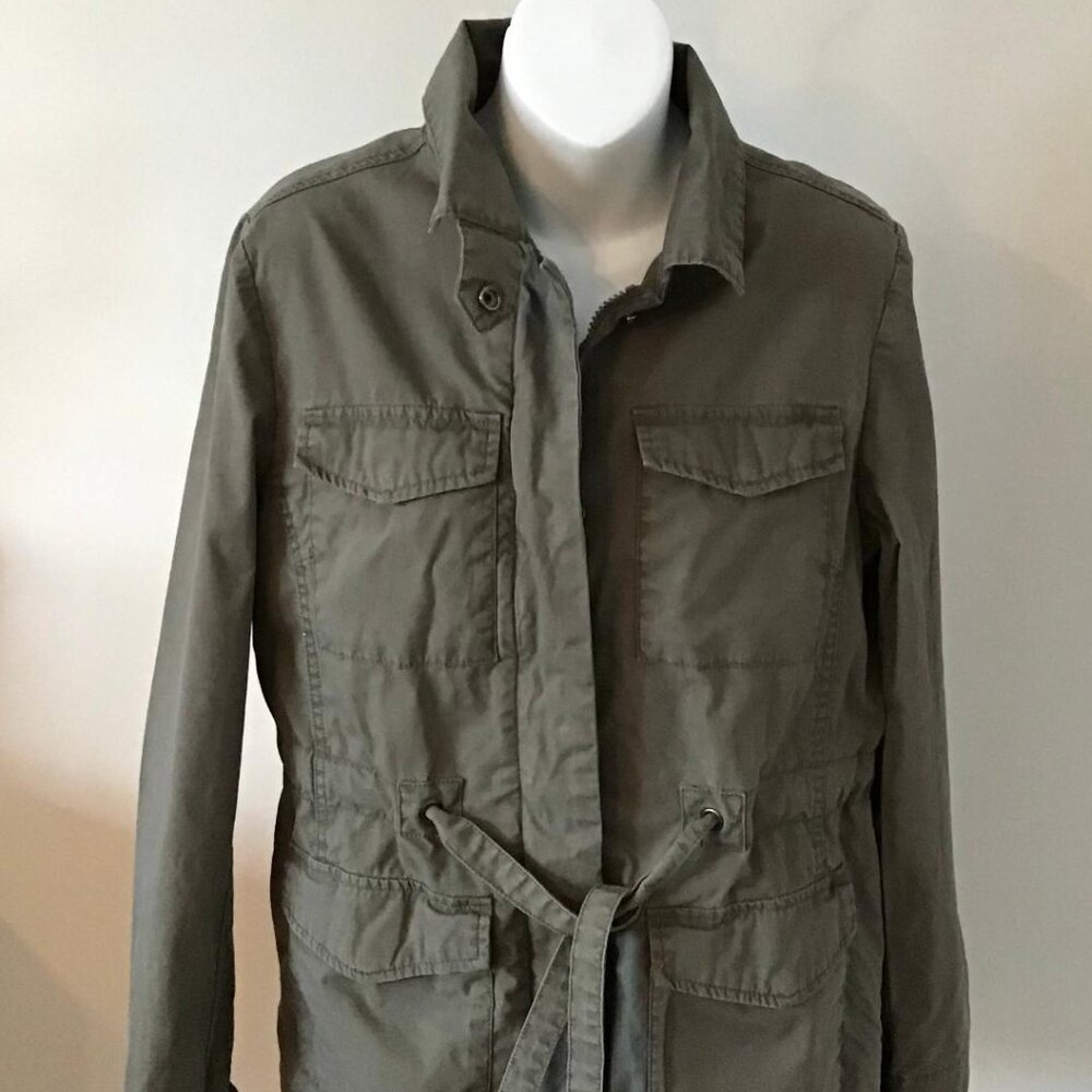 Gap Utility Jacket Womens M Green Lightweight Drawstring Waist Grunge Chore Barn - Picture 3 of 9